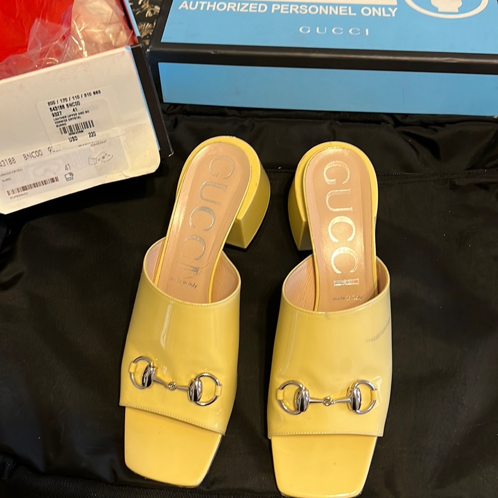 Gucci Patent Leather Mules